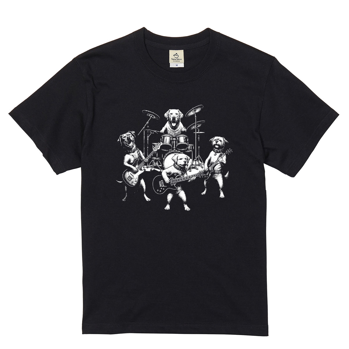 ロック犬 バンド 音楽 Tシャツ ｜ 犬好き・愛犬・ロック・イラスト・かっこいいに人気