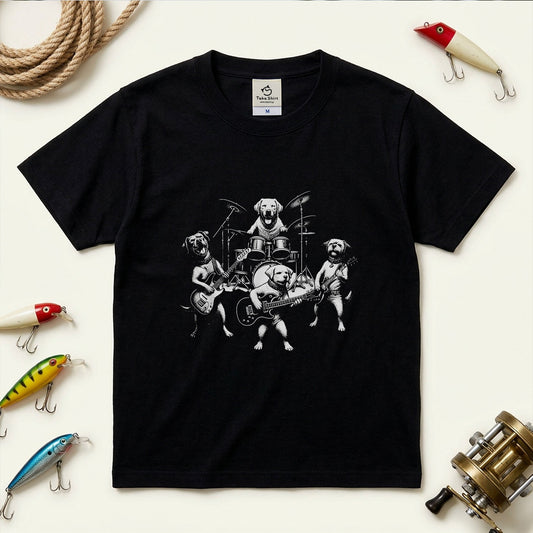 ロック犬 バンド 音楽 Tシャツ ｜ 犬好き・愛犬・ロック・イラスト・かっこいいに人気