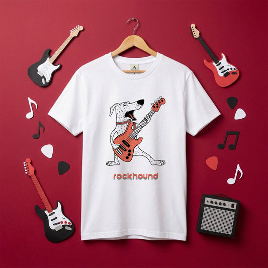 ロック ハウンド 犬 Tシャツ ギター 犬好き ロック 音楽 かわいい おしゃれ 面白い ギフト 人気
