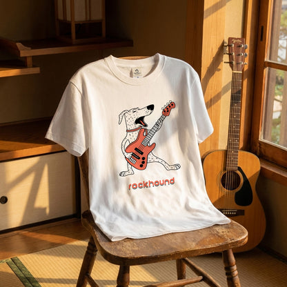 ロック ハウンド 犬 Tシャツ ギター 犬好き ロック 音楽 かわいい おしゃれ 面白い ギフト 人気