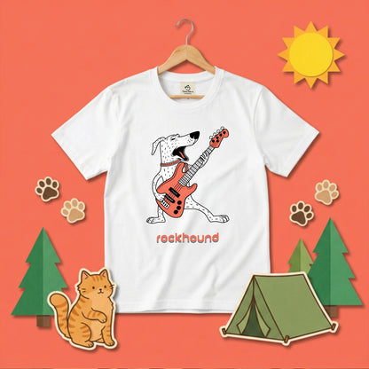 ロック ハウンド 犬 Tシャツ ギター 犬好き ロック 音楽 かわいい おしゃれ 面白い ギフト 人気