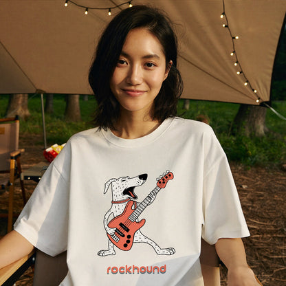 ロック ハウンド 犬 Tシャツ ギター 犬好き ロック 音楽 かわいい おしゃれ 面白い ギフト 人気