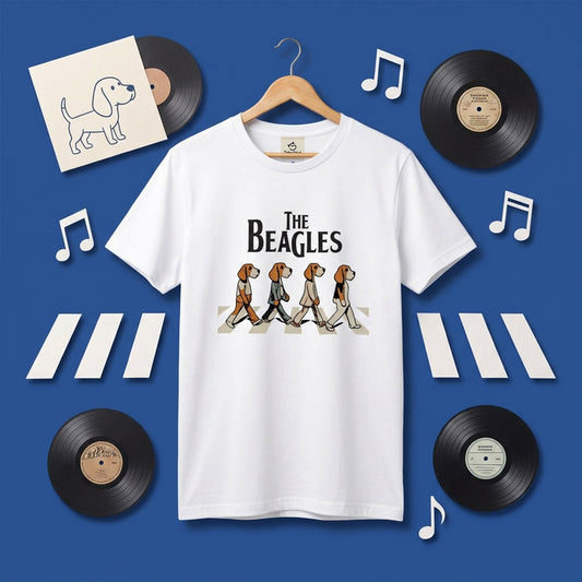 The Beagles ビーグル犬 Tシャツ ｜ 犬好き・愛犬・パロディ・イラスト・かわいい・音楽ファンに人気