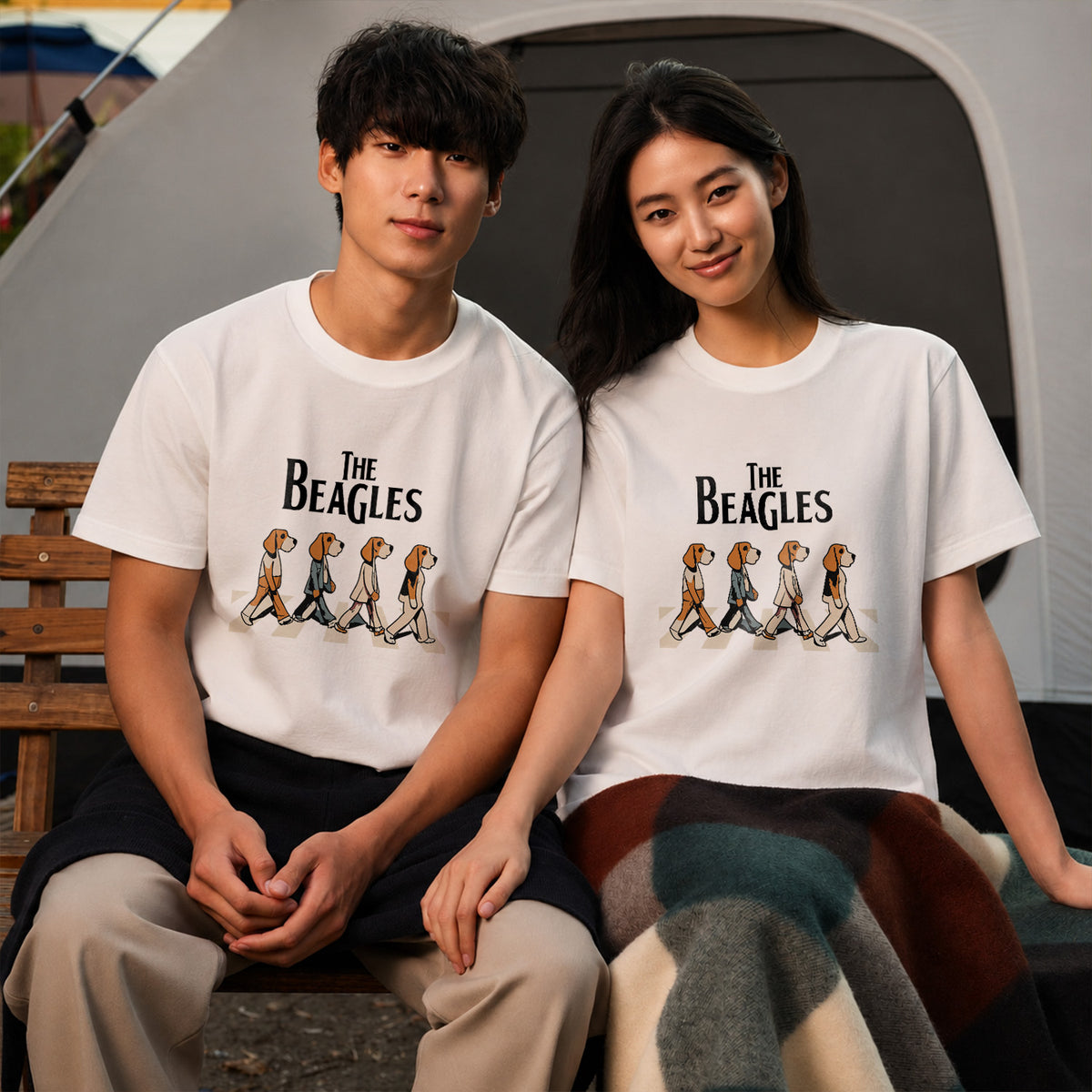 The Beagles ビーグル犬 Tシャツ ｜ 犬好き・愛犬・パロディ・イラスト・かわいい・音楽ファンに人気