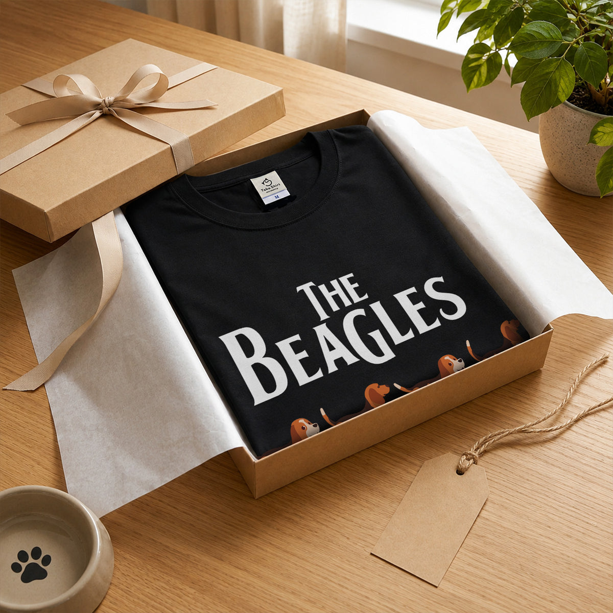 BEAGLES ビーグル犬 横断歩道グラフィック Tシャツ | アウトドア・キャンプ・愛犬とお出かけTシャツ