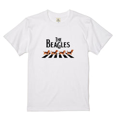 BEAGLES ビーグル犬 横断歩道グラフィック Tシャツ | アウトドア・キャンプ・愛犬とお出かけTシャツ
