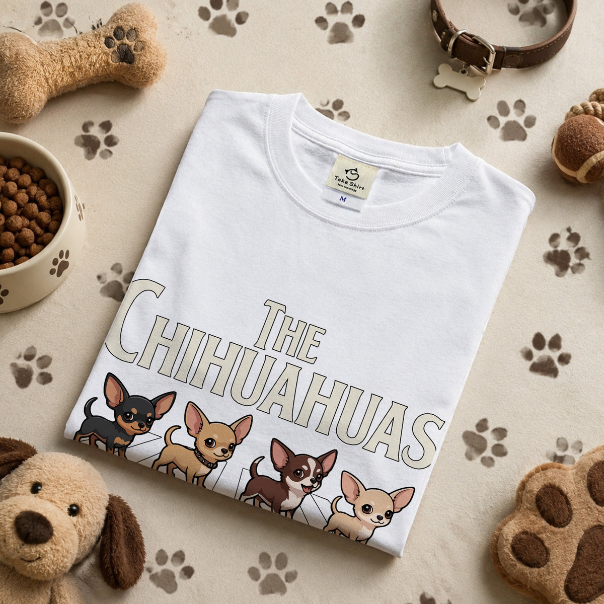 THE CHIHUAHUAS | チワワ 横断歩道 ゆるかわパロディTシャツ【犬好き・愛犬家・ギフトに最適】
