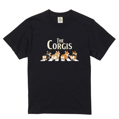 THE CORGIS | コーギー 横断歩道 ゆるかわパロディTシャツ【犬好き・愛犬家・ギフトに最適】