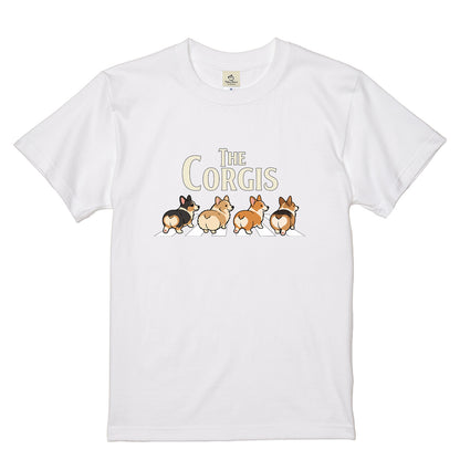 THE CORGIS | コーギー 横断歩道 ゆるかわパロディTシャツ【犬好き・愛犬家・ギフトに最適】