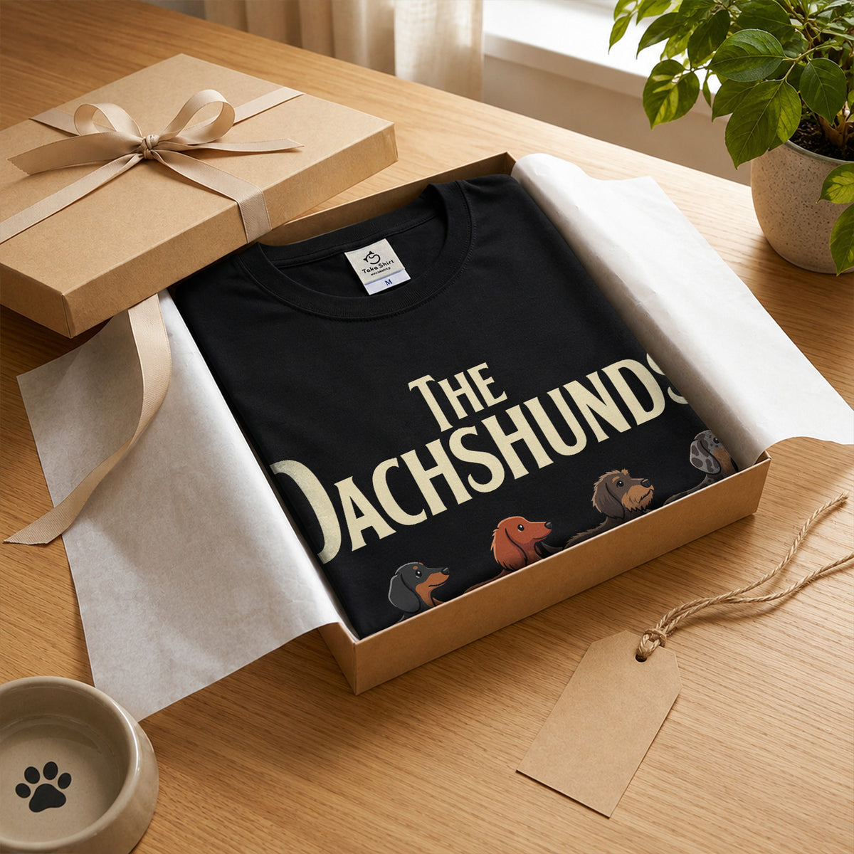THE DACHSHUNDS | ミニチュアダックス 横断歩道 ゆるかわパロディTシャツ【犬好き・愛犬家・ギフトに最適】