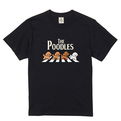 THE POODLES | プードル 横断歩道 ゆるかわパロディTシャツ【犬好き・犬服お揃い・ギフトに最適】
