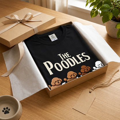 THE POODLES | プードル 横断歩道 ゆるかわパロディTシャツ【犬好き・犬服お揃い・ギフトに最適】
