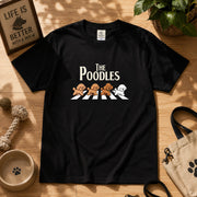 THE POODLES | プードル 横断歩道 ゆるかわパロディTシャツ【犬好き・犬服お揃い・ギフトに最適】