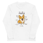 犬 ロン t 犬 長袖 シャツ いぬ  犬イラスト コーギーの解剖図