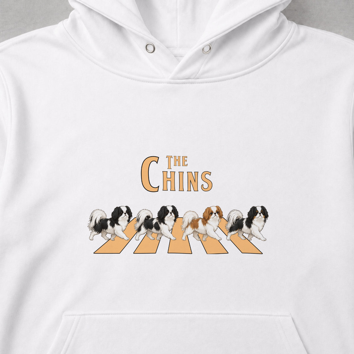THE CHINS | 狆（チン） 横断歩道 お散歩 スウェット パーカー【日本犬・ギフトに最適】