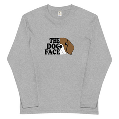 犬 ロン t 長袖tシャツ いぬ 犬イラスト THE DOG FACE