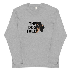 犬 ロン t 犬 長袖 t シャツ いぬ  犬イラスト ダックスフント犬 THE DOG FACE