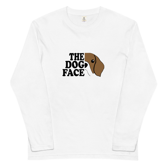 犬 ロン t 長袖tシャツ いぬ 犬イラスト THE DOG FACE
