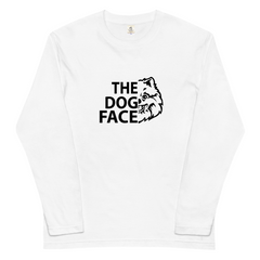 犬 ロン t 長袖tシャツ いぬ 犬イラストポメラニアン  THE DOG FACE