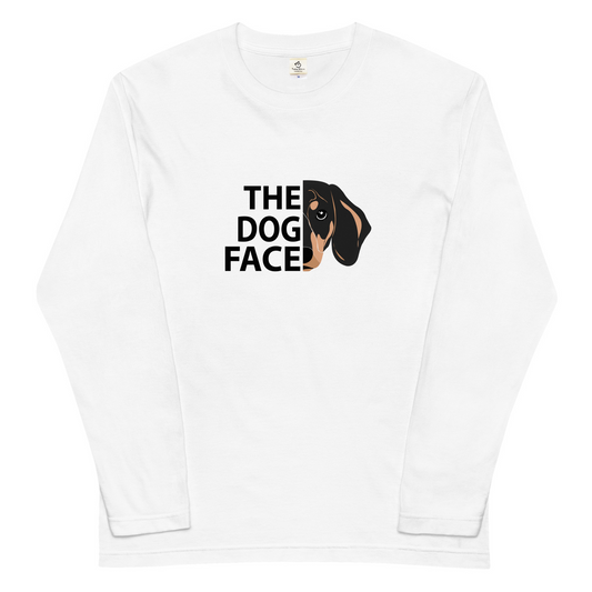 犬 ロン t 犬 長袖 t シャツ いぬ  犬イラスト ダックスフント犬 THE DOG FACE